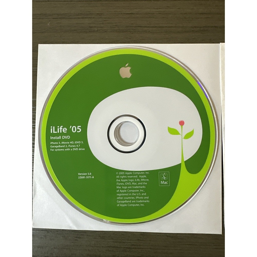Apple Mac iLife '05 Install DVD + CD: iTunes 4.7 iPhoto 5 iMovie HD GarageBand 2 - Picture 2 of 3